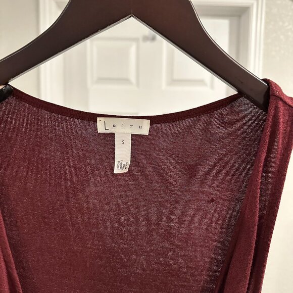 Leith Maroon Tank Ruched Body-Con Sleeveless Dress Size Small EUC - Picture 3 of 4